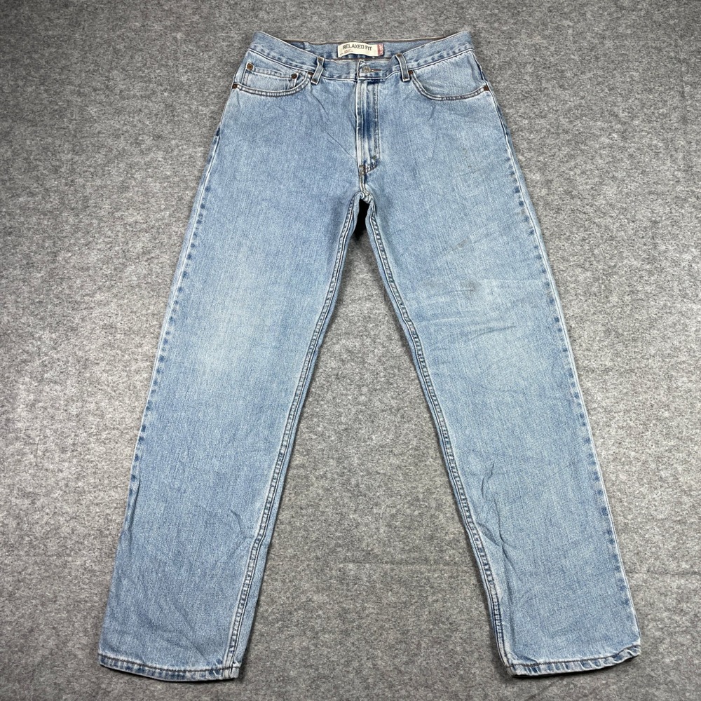 VTG Levis 550 Jeans Mens 34x34 (Fits 32x31) Light Wash Blue Relaxed Fit Tapered